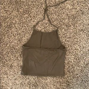 Olive green halter top